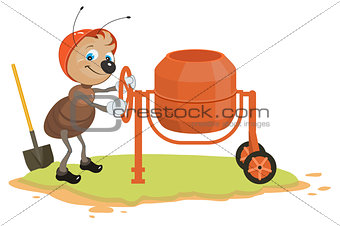 Working ant and concrete mixer