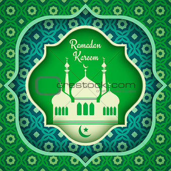 Vector greeting card for Ramadan. 