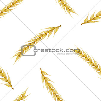 Seamless background with wheat spikelets, vector illustration.
