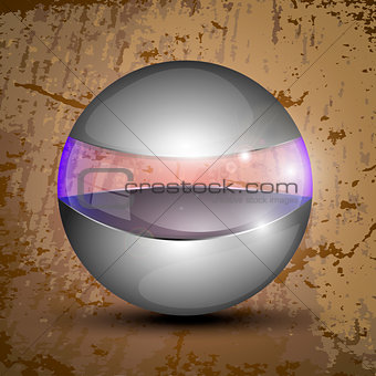 Gray sphere with transparent line