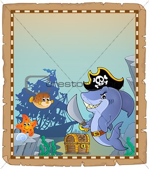 Parchment with pirate shark 2