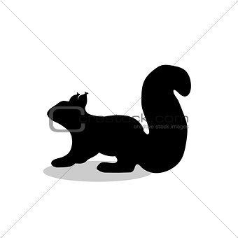 Squirrel rodent mammal black silhouette animal
