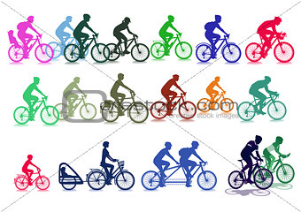 Cyclist set illustration, isolated