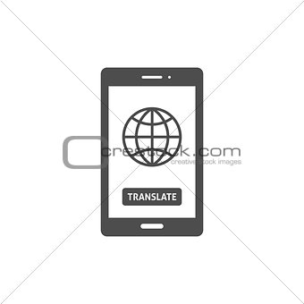 Globe on smartphone screen icon