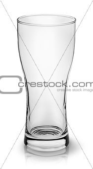 Empty small beer glass top view