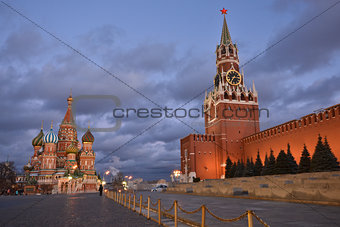 Evening on the Red Square of Moscow. 
