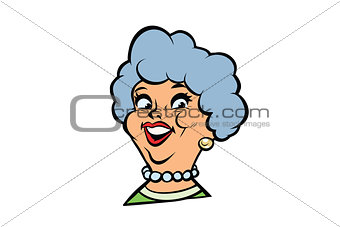 Funny adult woman fashionable grandmother portrait