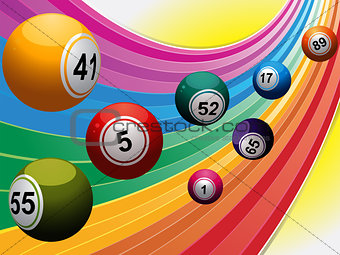 Bingo balls over curved rainbow