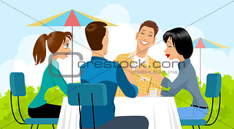 Group of people in cafe