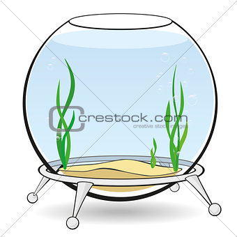 A round aquarium for fish