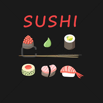 Vector graphics of sushi