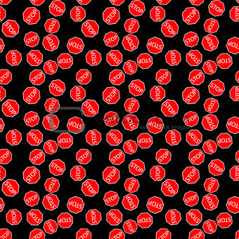 seamless pattern with road sign stop. vector