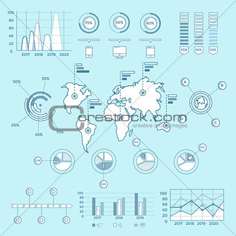 Social Media Blue Infographic Elements