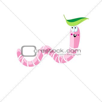 Vector ?artoon icon of pink worm