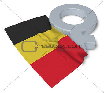 symbol for feminin and flag of belgium - 3d rendering