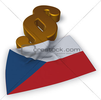 paragraph symbol and flag of the Czech Republic - 3d rendering