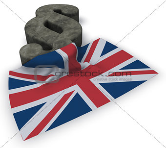 paragraph symbol and flag of the uk - 3d rendering