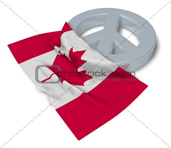 peace symbol and flag of canada - 3d rendering
