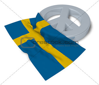 peace symbol and flag of sweden - 3d rendering