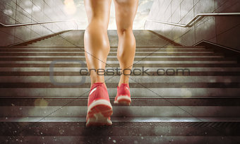 Legs of a girl running