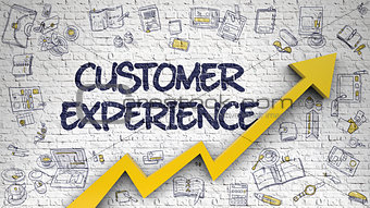 Customer Experience Drawn on White Brickwall. 3D.