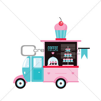 Food truck Fast food Cafe Delicious sweet desserts Cute cupcake