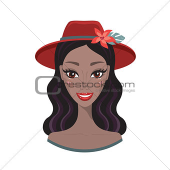 Beautiful young woman smile wearing stylish hat Fashion model portrait