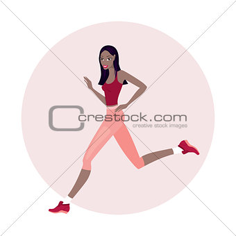 Young beautiful slim woman running wearing sport clothes
