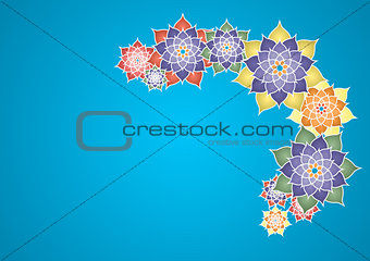 Large beautiful flowers on a gentle blue background.