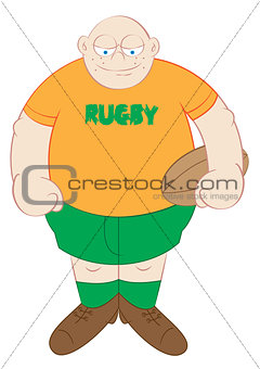 rugby player cartoon