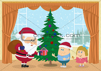 Santa Claus giving presents
