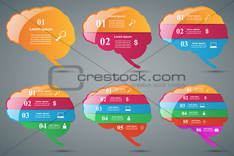 Brain infographic and business icon.