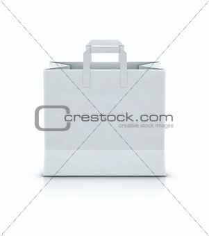 White shopping paper bag 