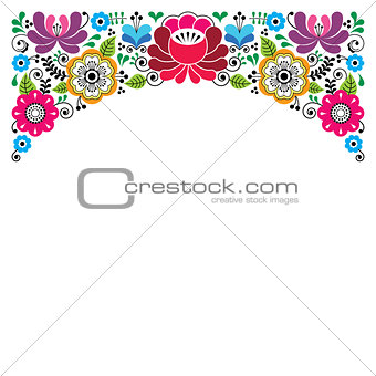 Russian floral pattern, colorful composition - wedding invitation, greetings card
