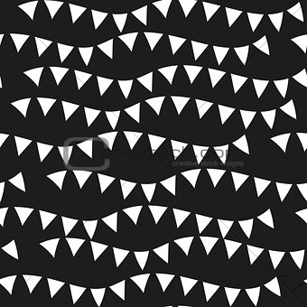 Black monochrome seamless patterns. Geometric repeating texture, endless background. Vector illustration.