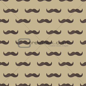 Mustache seamless patterns. Father s Day holiday concept repeating texture, endless background. Vector illustration.