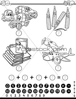 mathematical task coloring page
