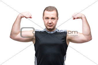 Man showing biceps muscles