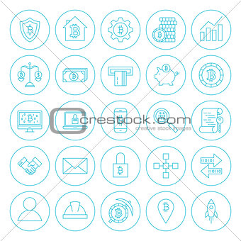 Line Circle Cryptocurrency Icons