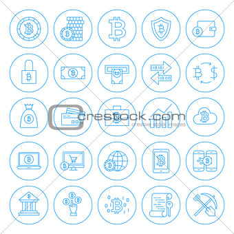 Line Circle Bitcoin Icons