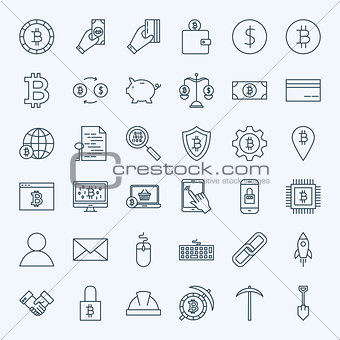 Line Cryptocurrency Icons