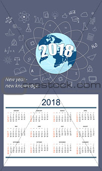 Business english calendar for wall year 2018
