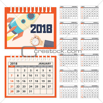 desk business calendar 2018 year