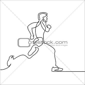 Sport running man on white background.