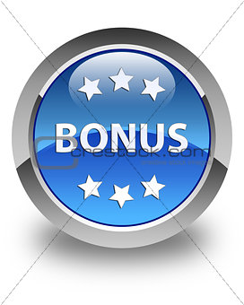 Bonus icon glossy blue round button