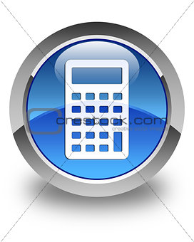 Calculator icon glossy blue round button