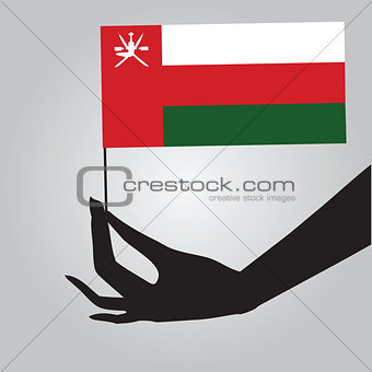 Hand with flag Oman