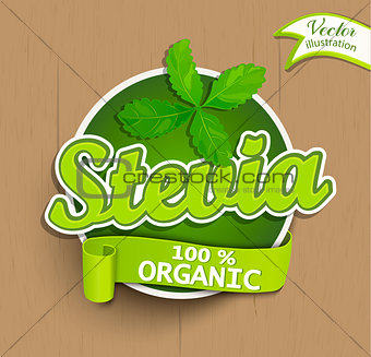 Stevia label, logo, sticker.