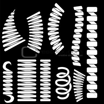 Set of Springs Silhouettes