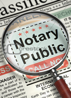 Job Opening Notary Public. 3D.